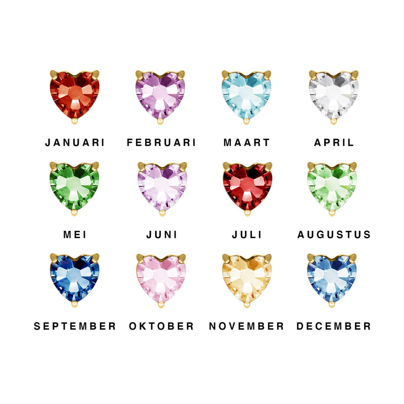 Personalised Heart Birthstone Bracelet | Custom Jewellery Gift-Gold-plated-January-State of Style