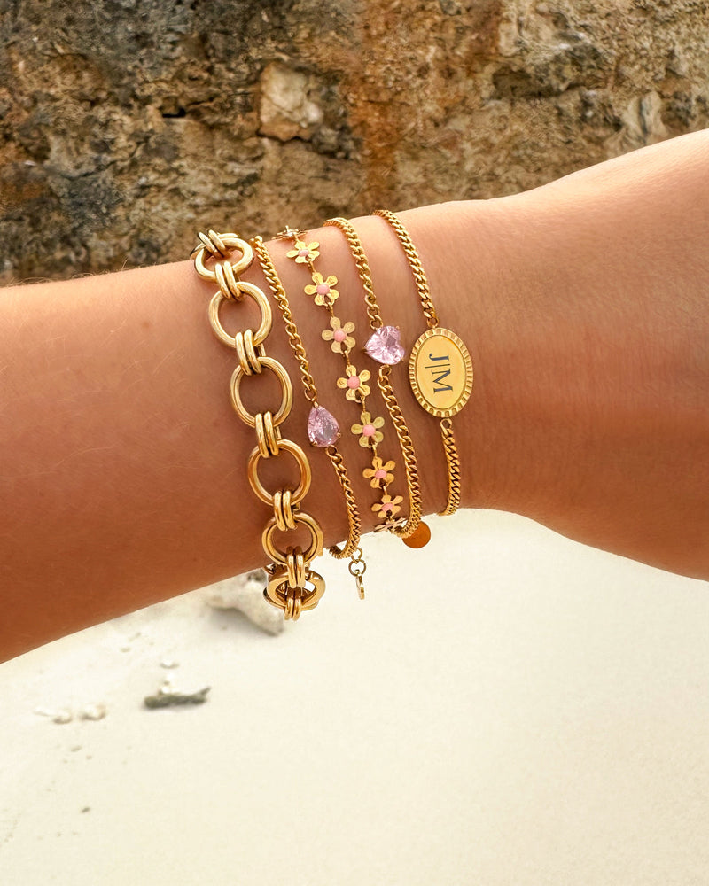 Personalised Heart Birthstone Bracelet | Custom Jewellery Gift-Gold-plated-January-State of Style