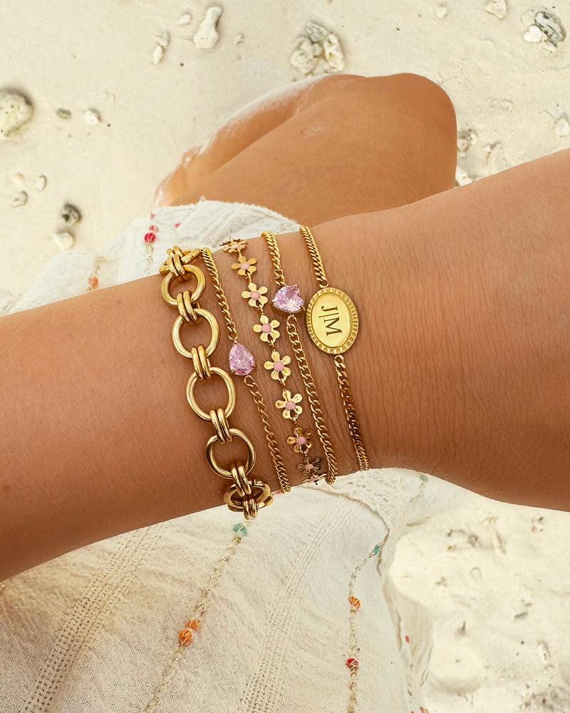 Personalised Heart Birthstone Bracelet | Custom Jewellery Gift-Gold-plated-January-State of Style