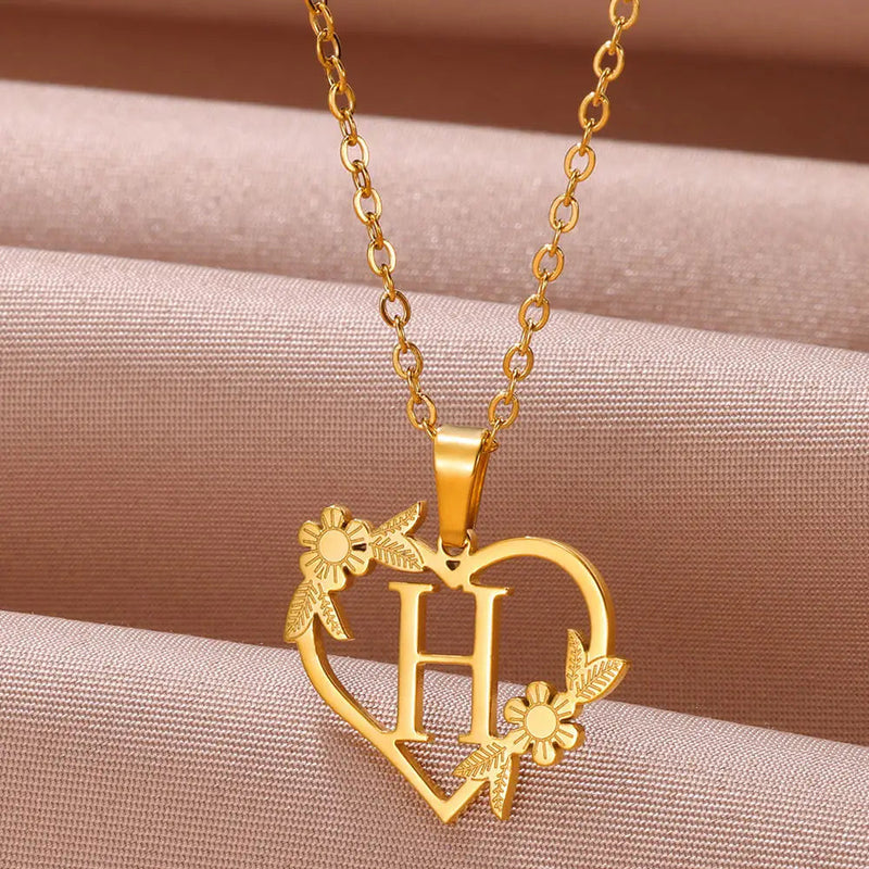 Personalised Heart Initial Necklace | Custom Jewellery-H-State of Style