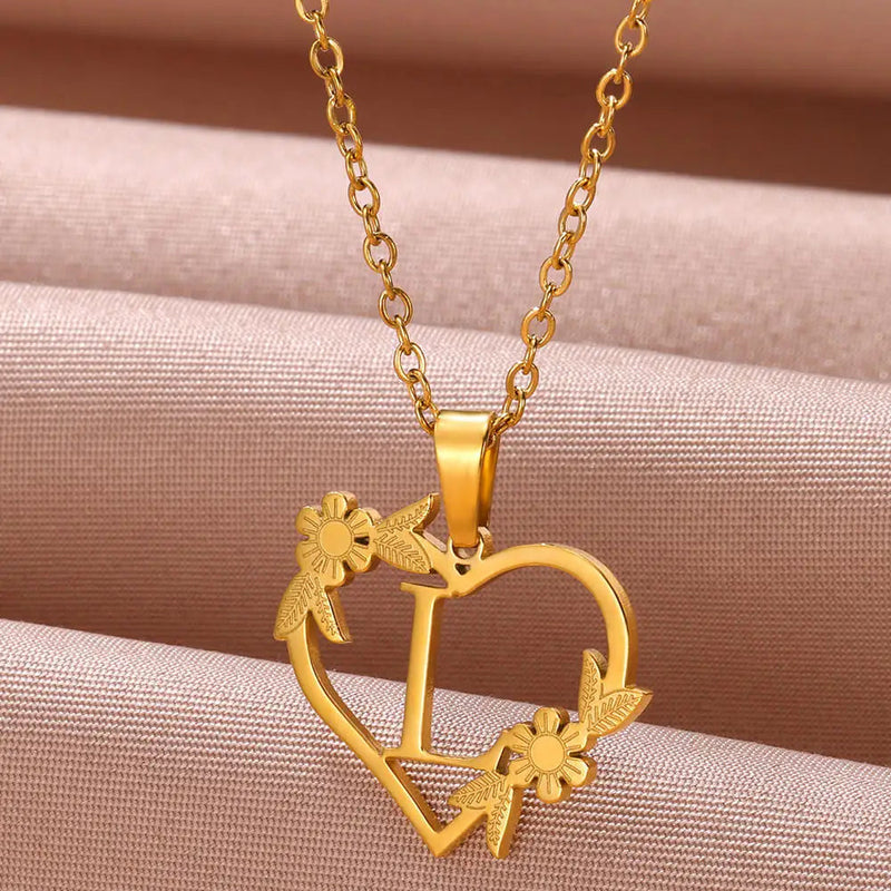 Personalised Heart Initial Necklace | Custom Jewellery-L-State of Style