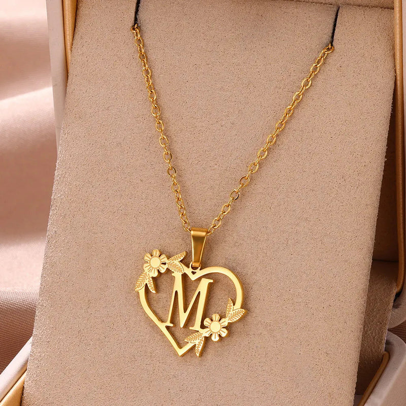 Personalised Heart Initial Necklace | Custom Jewellery-M-State of Style