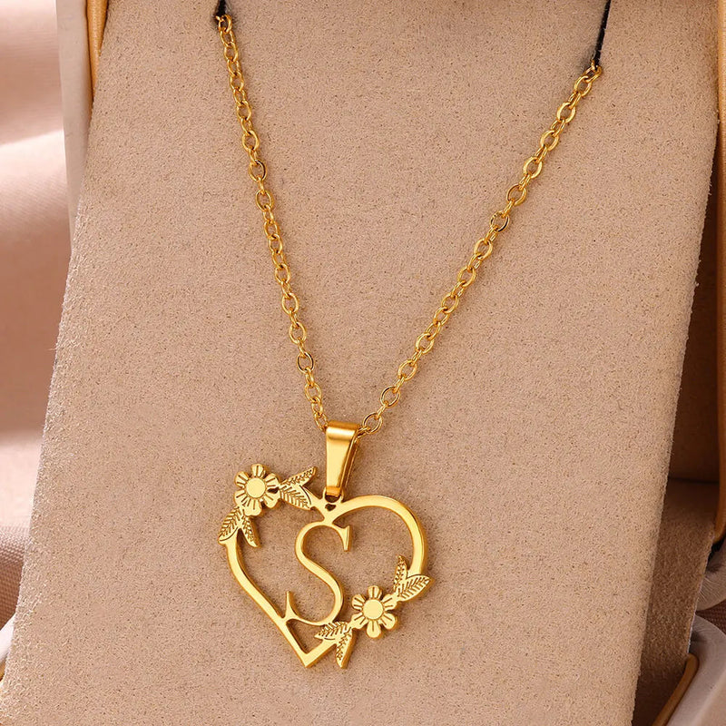 Personalised Heart Initial Necklace | Custom Jewellery-S-State of Style