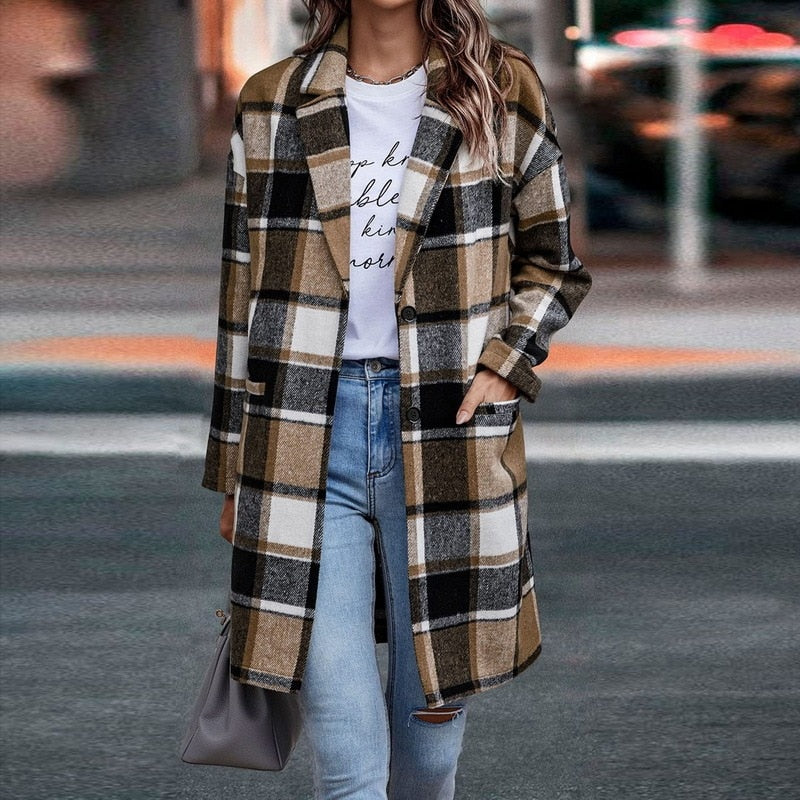 Plaid Jacket for Women | Stylish and Comfortable-Coffee-S-State of Style