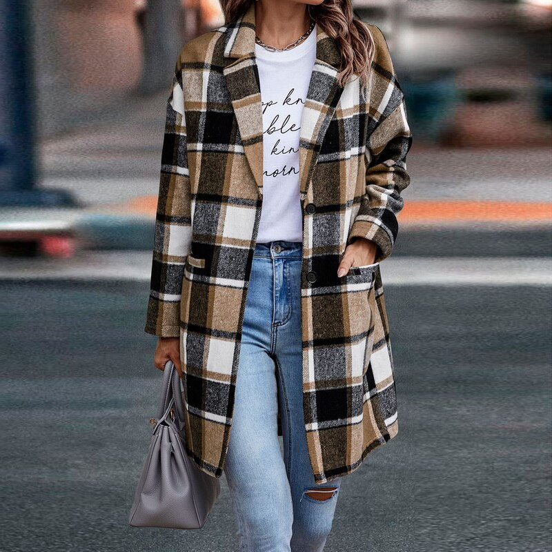 Plaid Jacket for Women | Stylish and Comfortable-Coffee-S-State of Style