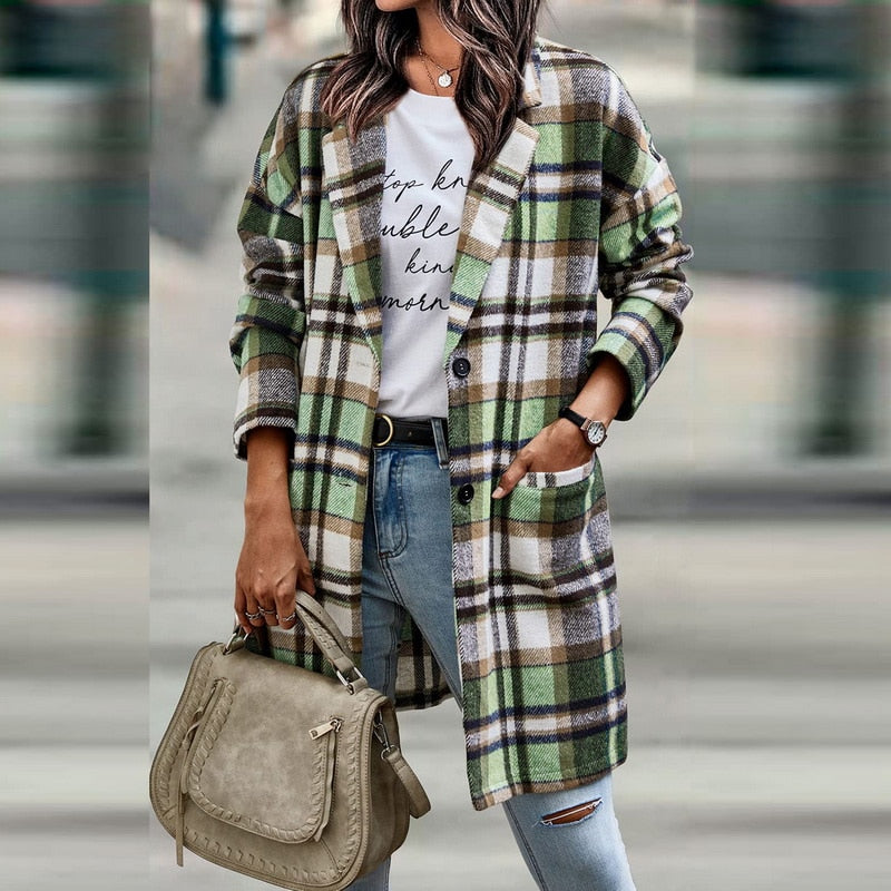 Plaid Jacket for Women | Stylish and Comfortable-Coffee-S-State of Style
