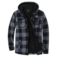 Plaid Men's Jacket with Hood - Mason-Grey-M-State of Style