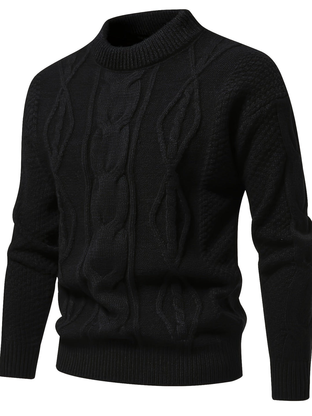 Plain Knitted Sweater for Men - Theo-Black-XS-State of Style