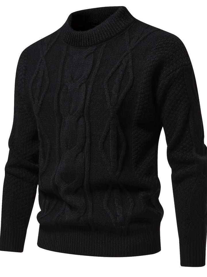Plain Knitted Sweater for Men - Theo-Black-XS-State of Style