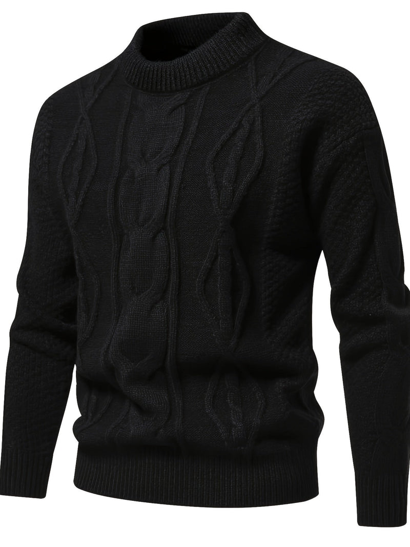 Plain Knitted Sweater for Men - Theo-Black-XS-State of Style