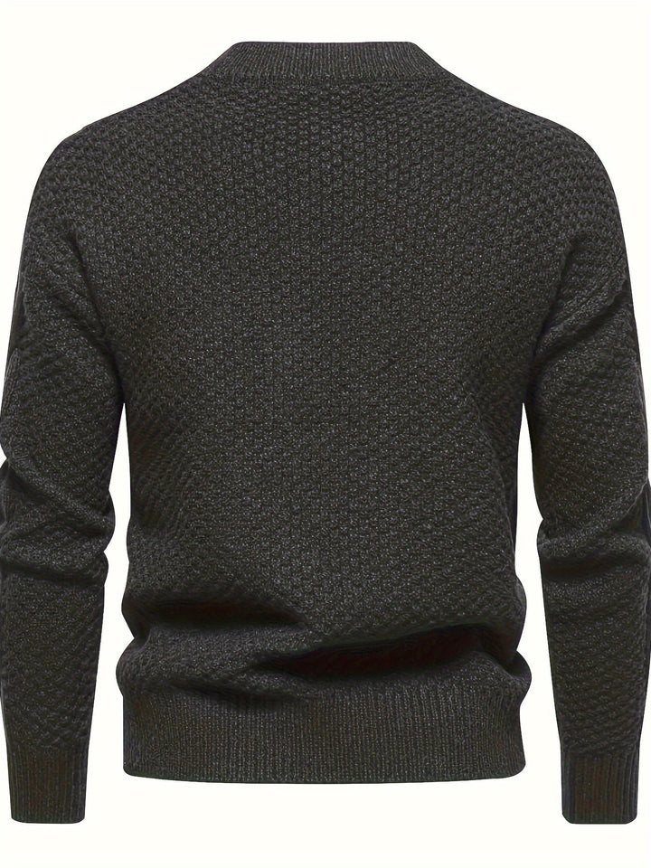 Plain Knitted Sweater for Men - Theo-Black-XS-State of Style