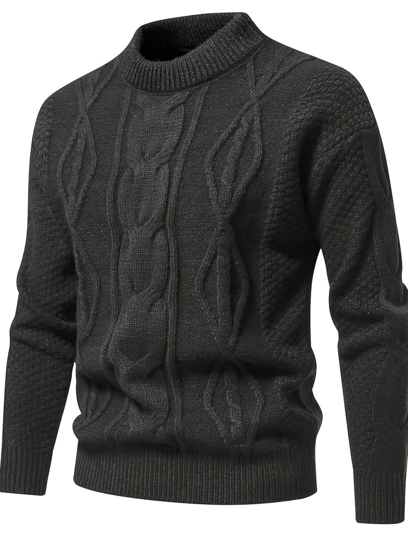 Plain Knitted Sweater for Men - Theo-Dark Grey-XS-State of Style