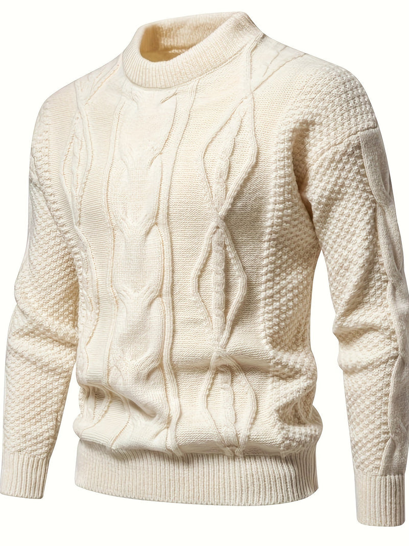 Plain Knitted Sweater for Men - Theo-White-XS-State of Style