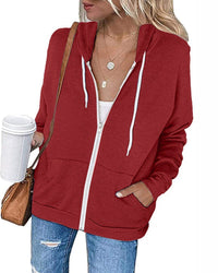 Plain Ladies Jacket with Pockets - Emma-Red-S-State of Style