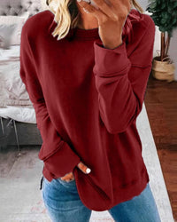 Plain Women's Sweatshirt - Serena-Burgundy-XS-State of Style