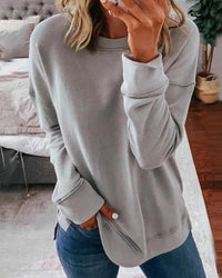 Plain Women's Sweatshirt - Serena-Grey-XS-State of Style