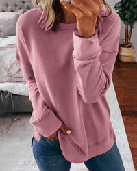 Plain Women's Sweatshirt - Serena-Pink-XS-State of Style