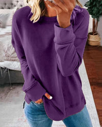 Plain Women's Sweatshirt - Serena-Purple-XS-State of Style