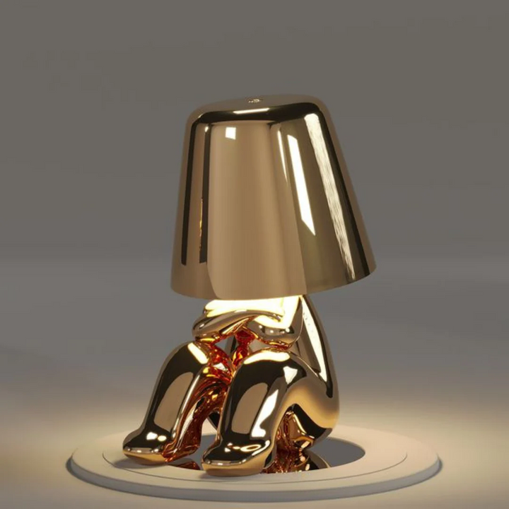 Playful Dimmable Table Lamp - LumoPals-Gold-Angry-State of Style