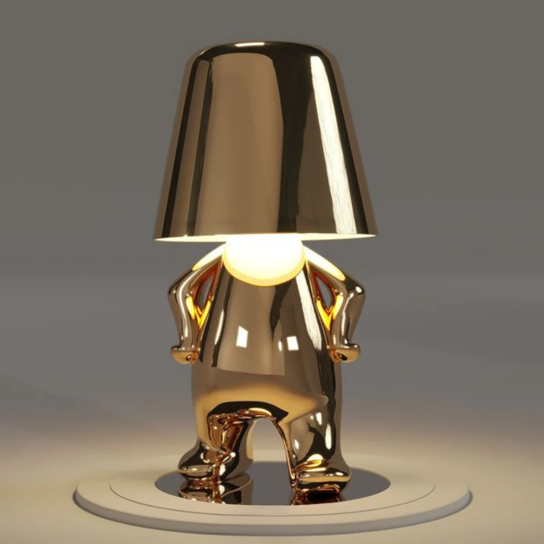 Playful Dimmable Table Lamp - LumoPals-Gold-Confident-State of Style