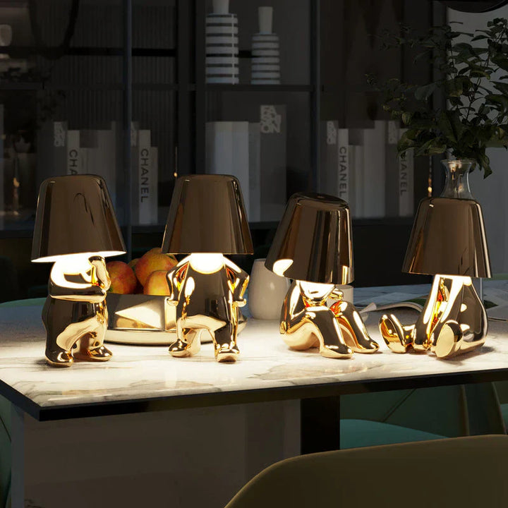 Playful Dimmable Table Lamp - LumoPals-Gold-Dreaming-State of Style