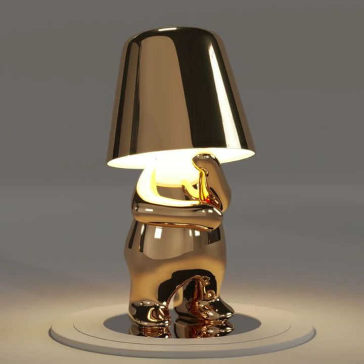 Playful Dimmable Table Lamp - LumoPals-Gold-Thinking-State of Style