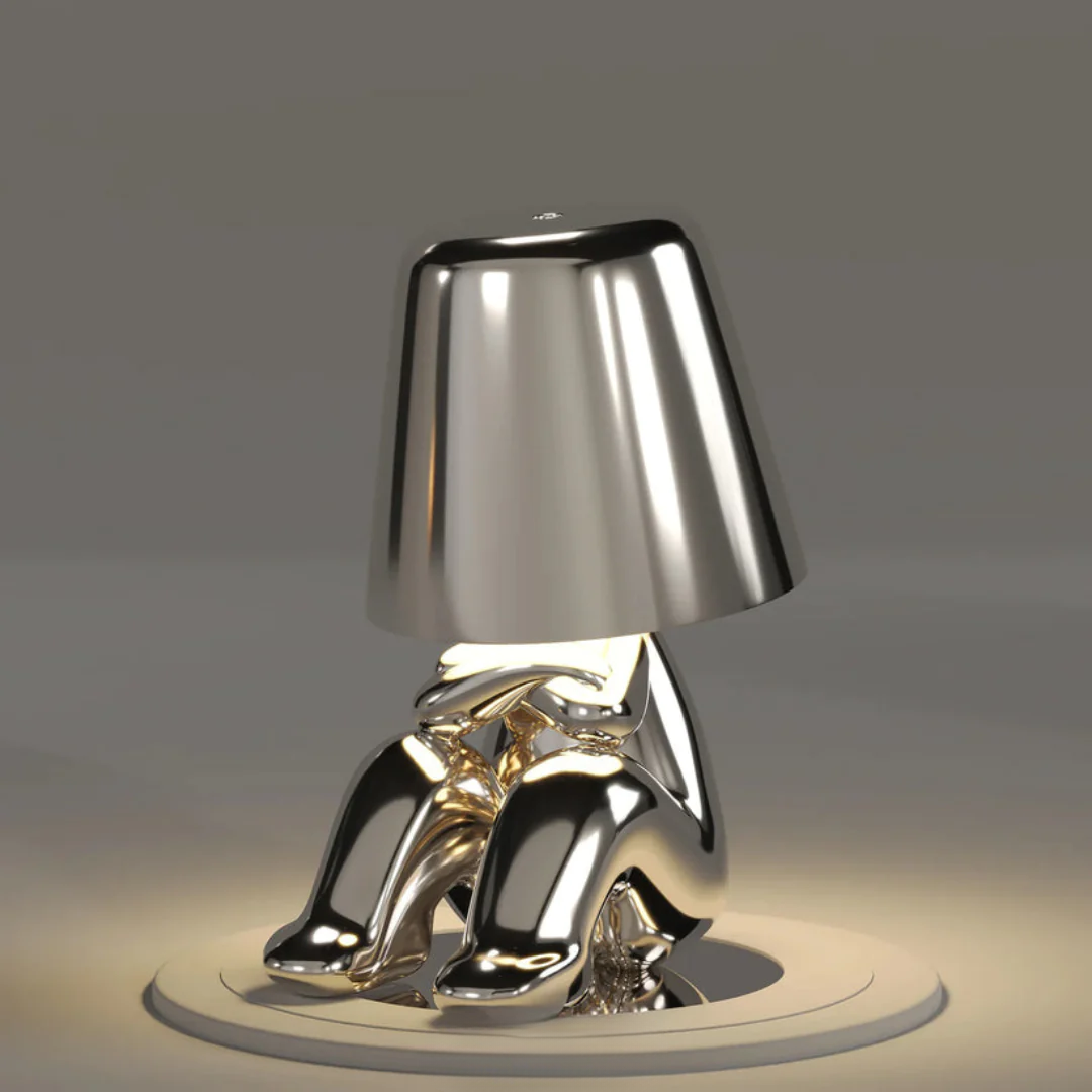 Playful Dimmable Table Lamp - LumoPals-Silver-Angry-State of Style