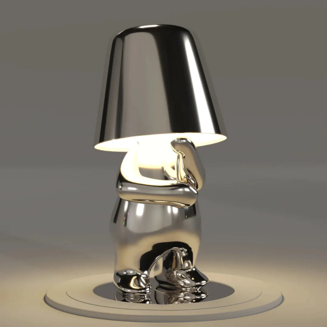 Playful Dimmable Table Lamp - LumoPals-Silver-Thinking-State of Style