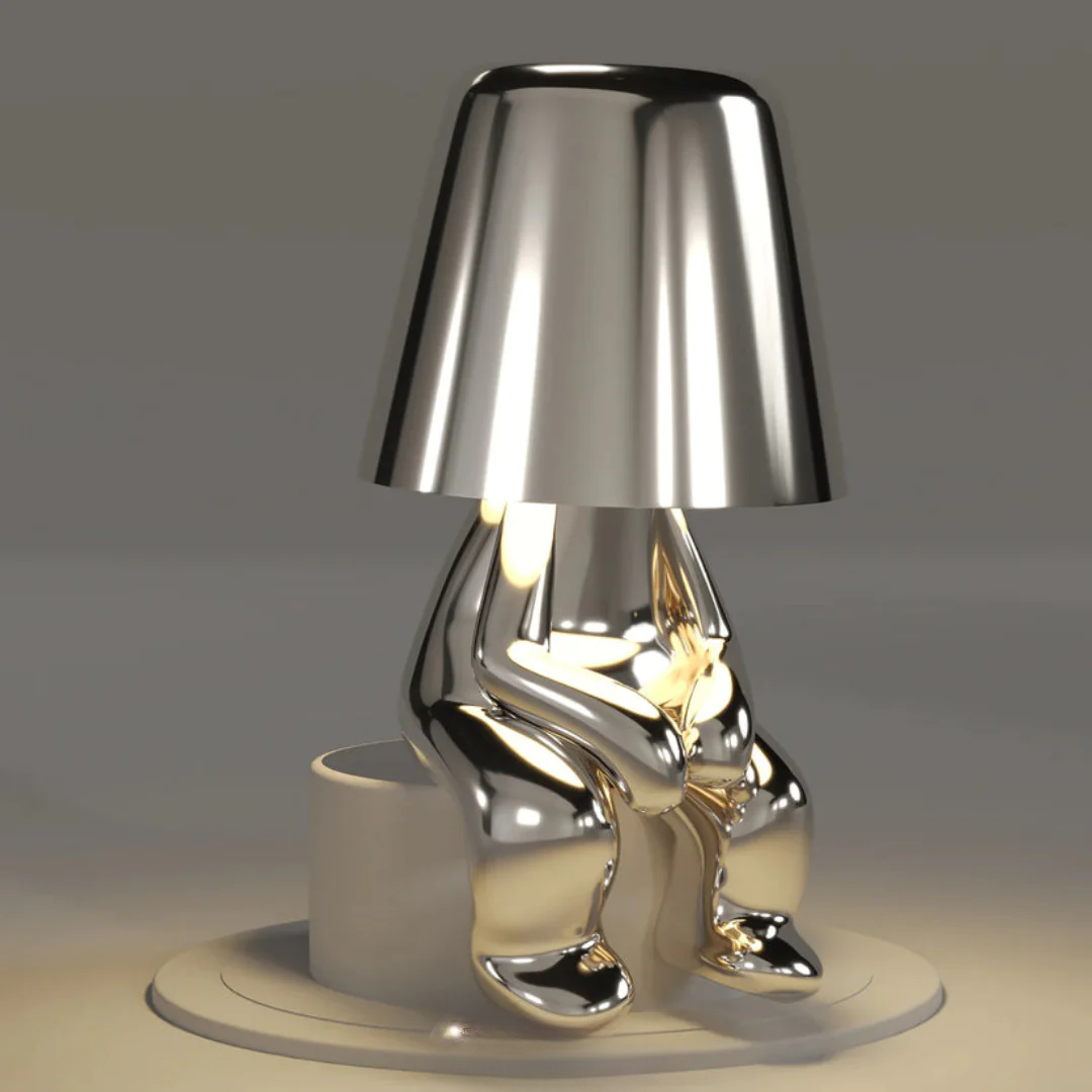 Playful Dimmable Table Lamp - LumoPals-Silver-Waiting-State of Style