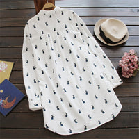 Playful shirt dress with rabbit print and lapel collar – Elina-S-State of Style