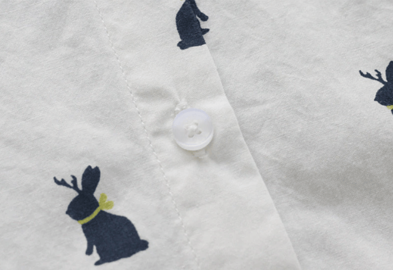 Playful shirt dress with rabbit print and lapel collar – Elina-S-State of Style