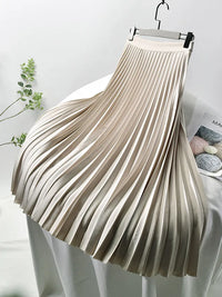 Pleated A-line skirt – Aurelia-Khaki-S-State of Style
