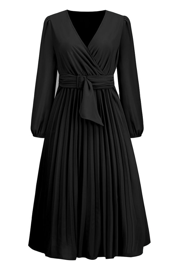 Pleated Dress For Women | Elegant & Versatile-Black-S-State of Style