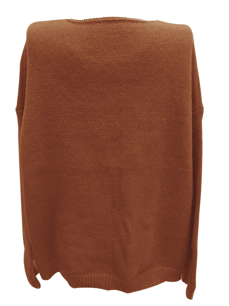 Plus Size Casual V-Neck Sweater for Curvy Women-Dark Khaki-S-State of Style