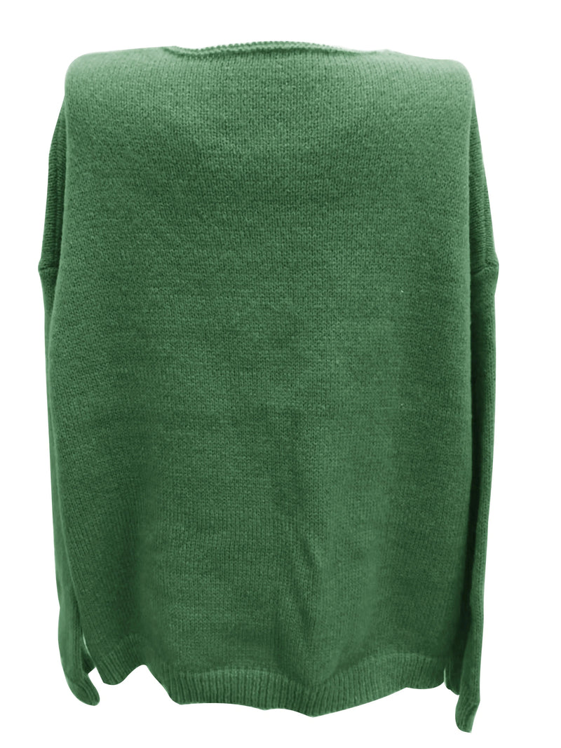 Plus Size Casual V-Neck Sweater for Curvy Women-Dark Khaki-S-State of Style