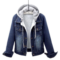 Plus Size Hooded Denim Jacket | Stylish & Comfortable-Dark Blue-S-State of Style
