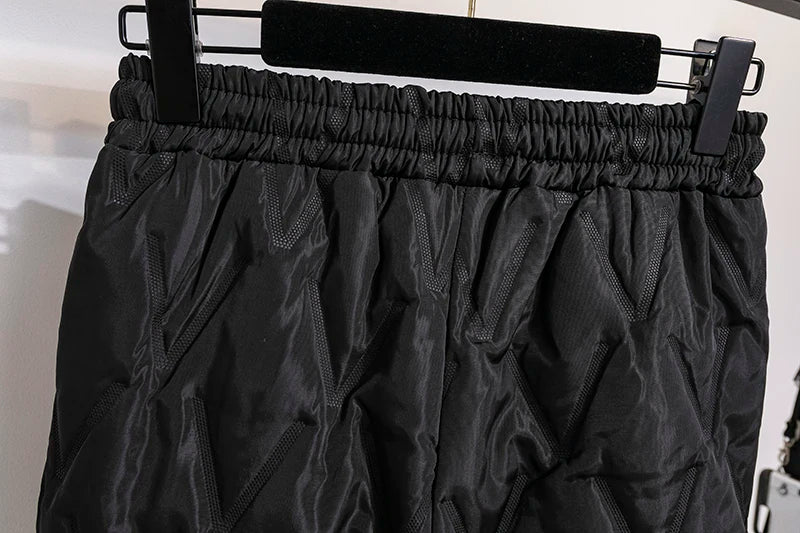 Plus Size Winter Down Cotton Pants-Brown-S-State of Style