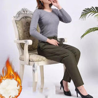 Plus-Size Winter Straight Down Pants – Warm & Stylish for Cold Weather-Blue-S-State of Style
