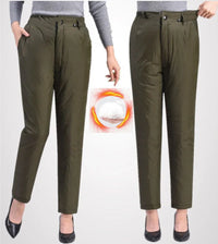 Plus-Size Winter Straight Down Pants – Warm & Stylish for Cold Weather-Blue-S-State of Style
