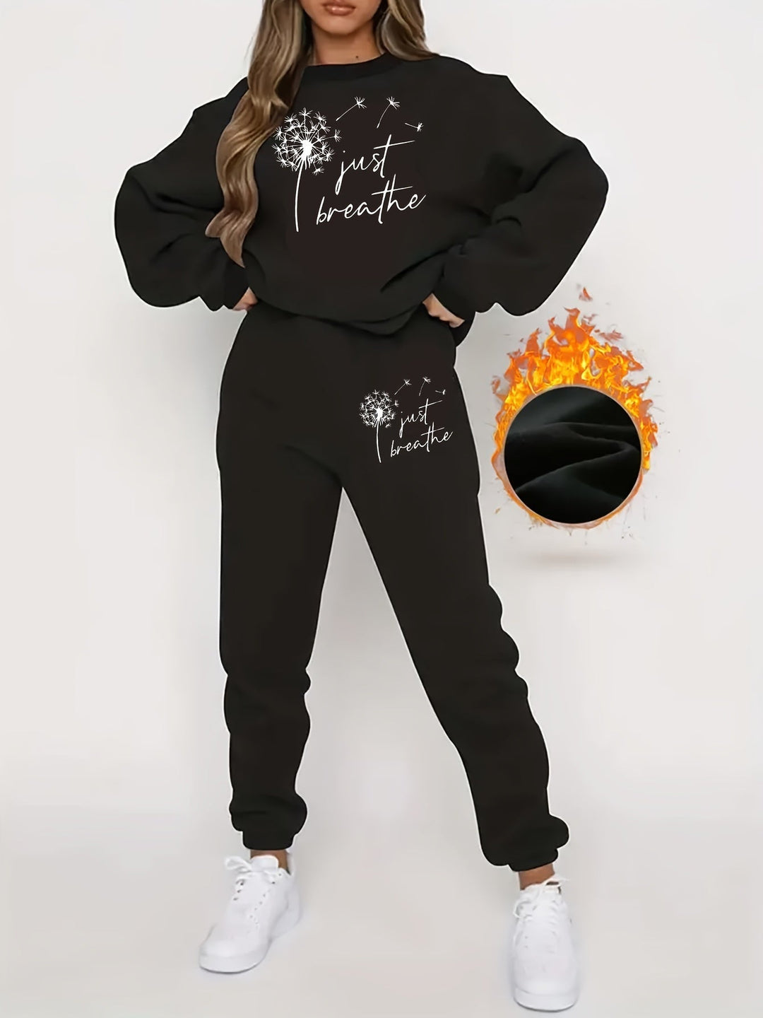 Plush-Lined Women's Jogging Set – Isadora-Black-S-State of Style
