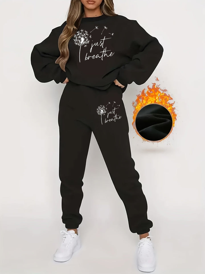Plush-Lined Women's Jogging Set – Isadora-Black-S-State of Style