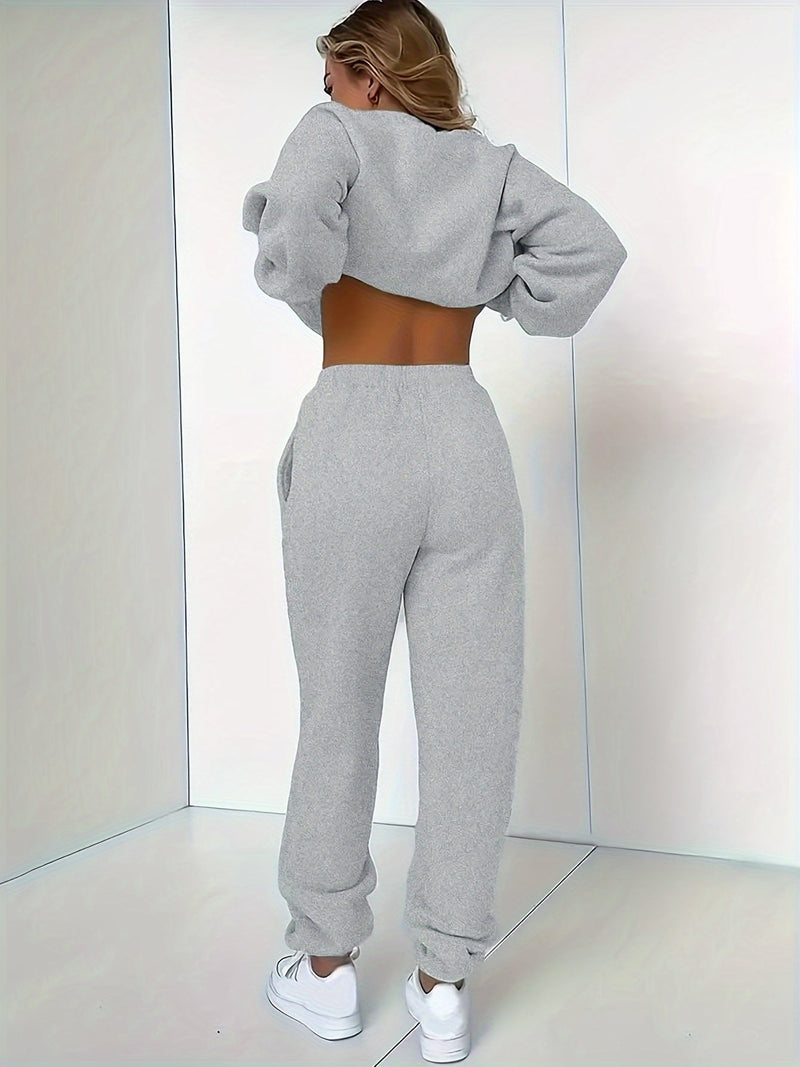 Plush-Lined Women's Jogging Set – Isadora-Grey-S-State of Style