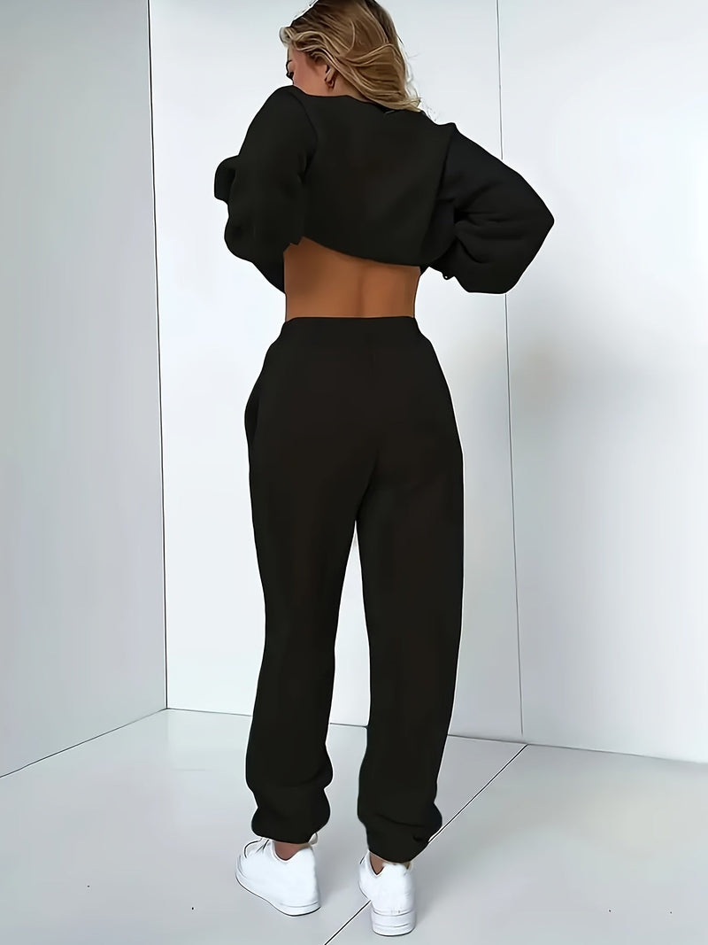 Plush-Lined Women's Jogging Set – Isadora-Grey-S-State of Style
