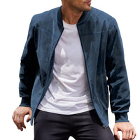 Light men's transitional jacket in suede look with stand-up collar – Damian