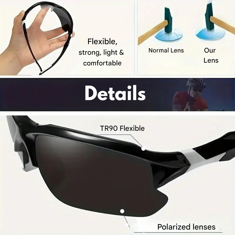 Polarised Sports Sunglasses - AdventureVision-Black - White-State of Style