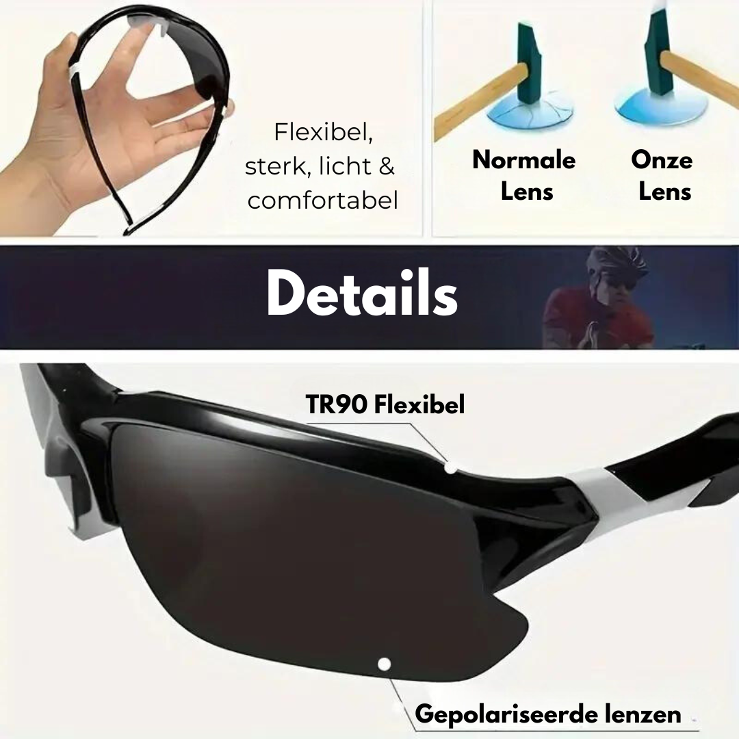 Polarised Sports Sunglasses - AdventureVision-Black-White-State of Style