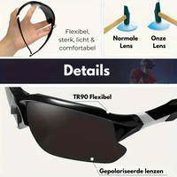 Polarised Sports Sunglasses - AdventureVision-Black-White-State of Style
