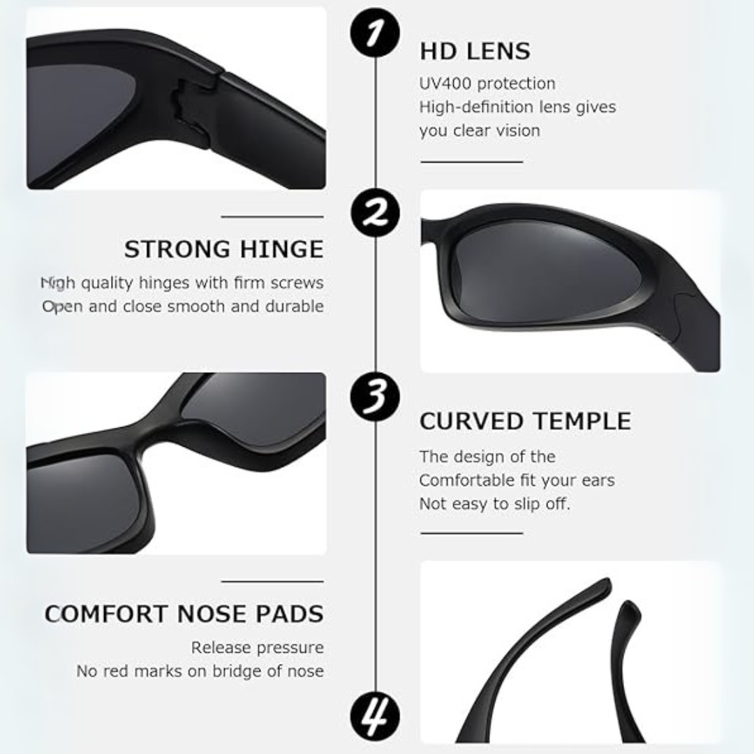 Polarised Sports Sunglasses - SwiftWrap-White-State of Style