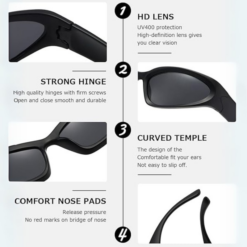 Polarised Sports Sunglasses - SwiftWrap-White-State of Style