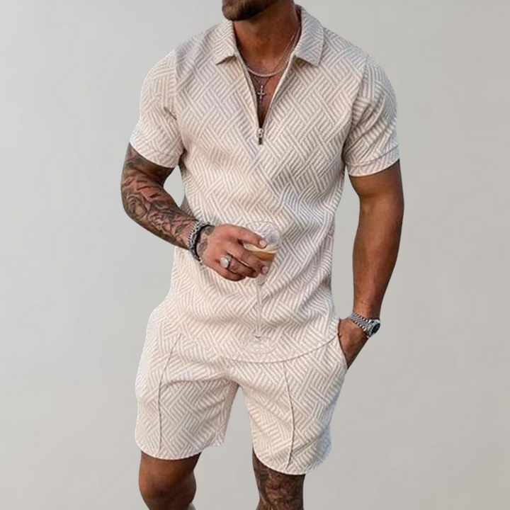Polo and Shorts Summer Outfit for Men - Rafael-Khaki-S-State of Style